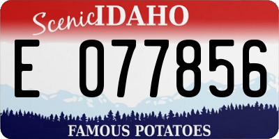 ID license plate E077856