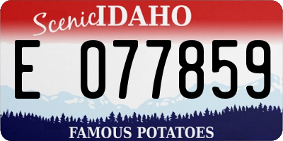 ID license plate E077859