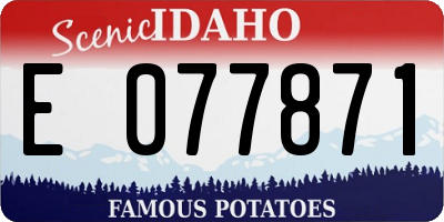 ID license plate E077871