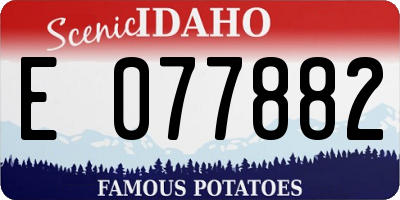ID license plate E077882
