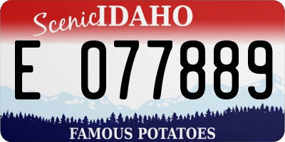 ID license plate E077889