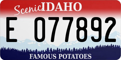 ID license plate E077892