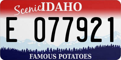 ID license plate E077921