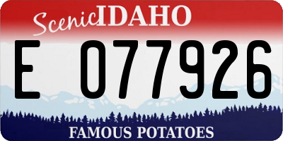 ID license plate E077926