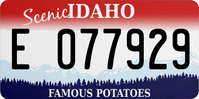 ID license plate E077929
