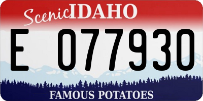 ID license plate E077930