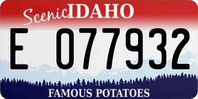 ID license plate E077932