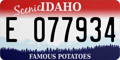 ID license plate E077934