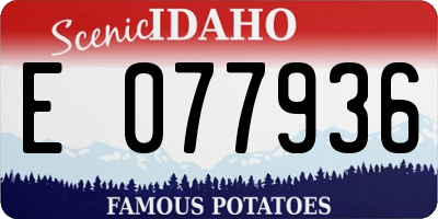 ID license plate E077936