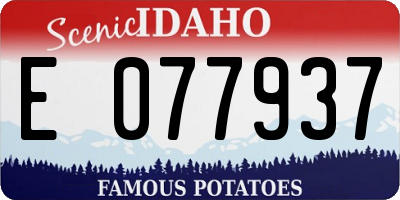 ID license plate E077937