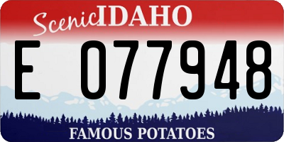 ID license plate E077948