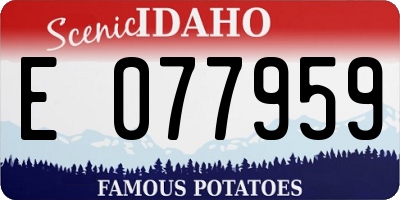 ID license plate E077959