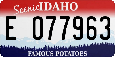 ID license plate E077963