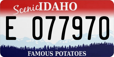 ID license plate E077970