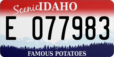 ID license plate E077983