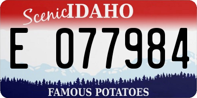 ID license plate E077984
