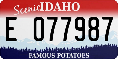 ID license plate E077987