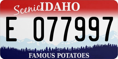 ID license plate E077997
