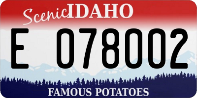 ID license plate E078002