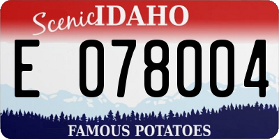 ID license plate E078004