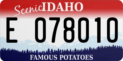 ID license plate E078010