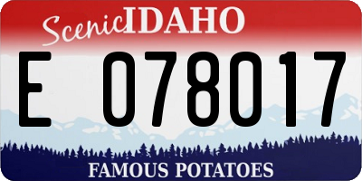 ID license plate E078017