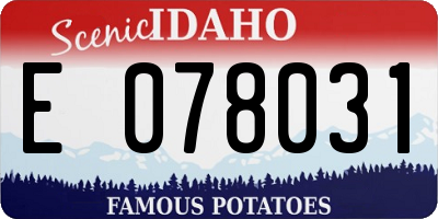 ID license plate E078031