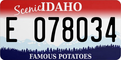 ID license plate E078034