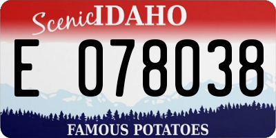 ID license plate E078038