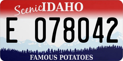 ID license plate E078042