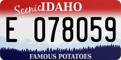 ID license plate E078059