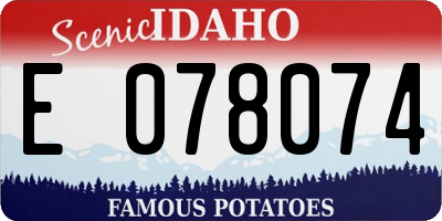 ID license plate E078074