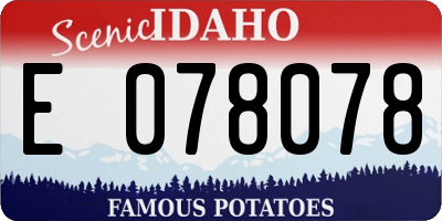 ID license plate E078078