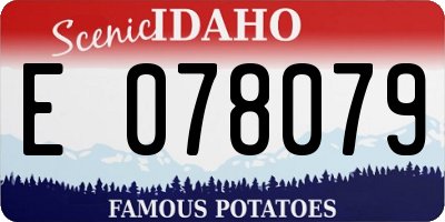 ID license plate E078079