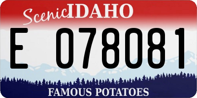 ID license plate E078081
