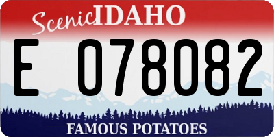 ID license plate E078082