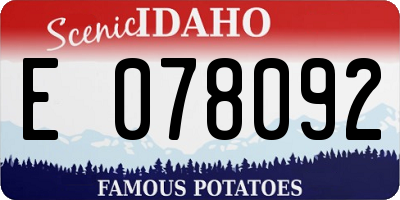 ID license plate E078092