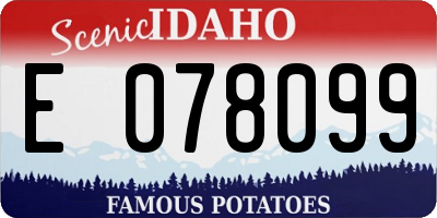 ID license plate E078099