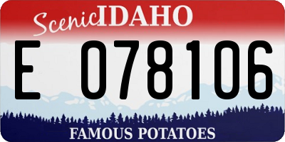 ID license plate E078106