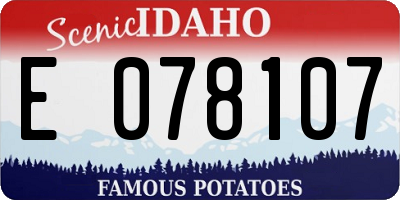 ID license plate E078107