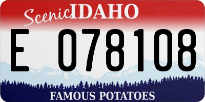 ID license plate E078108