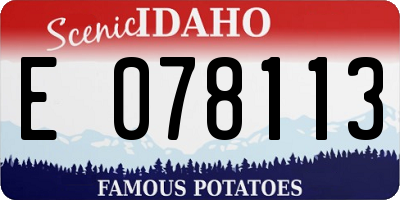 ID license plate E078113