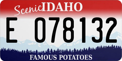 ID license plate E078132