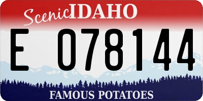 ID license plate E078144