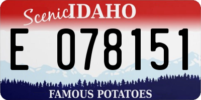 ID license plate E078151