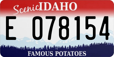 ID license plate E078154