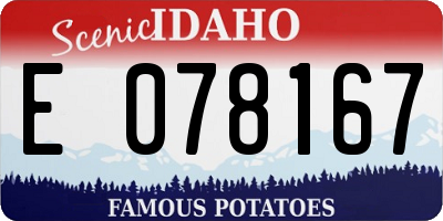 ID license plate E078167