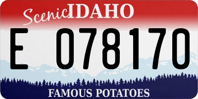 ID license plate E078170
