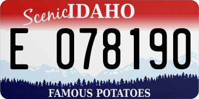 ID license plate E078190