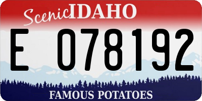 ID license plate E078192